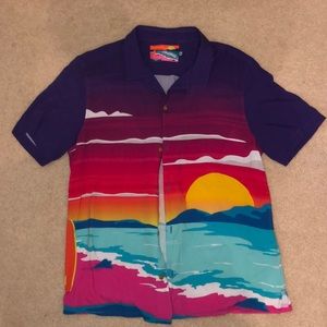 Large chubbies Hawaiian sunset shirt. 100% Rayon